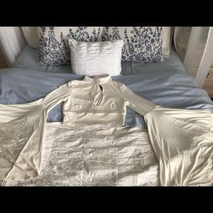 Dramatic bell sleeve crop top